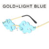 Gold frame light blue