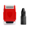 Red seal to a bottle of ink