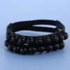 Black bottom black beads