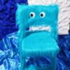 Blue plush folding chair
