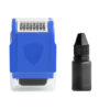 Blue seal to a bottle of ink