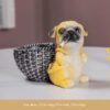 Back Basket Dog Ashtray Yellow