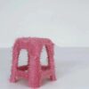Pink fur four legged seat