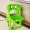 Green plush folding chair